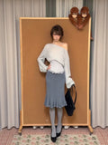 Herringbone Knit Top & Bodycon Skirt Set