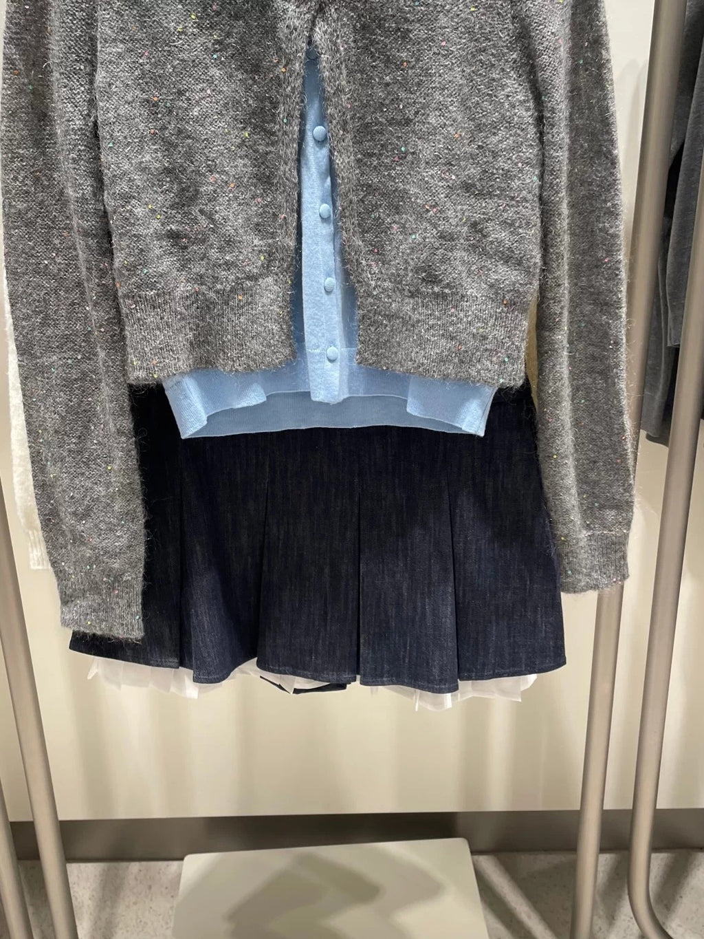 Faux-Layered Knit Cardigan