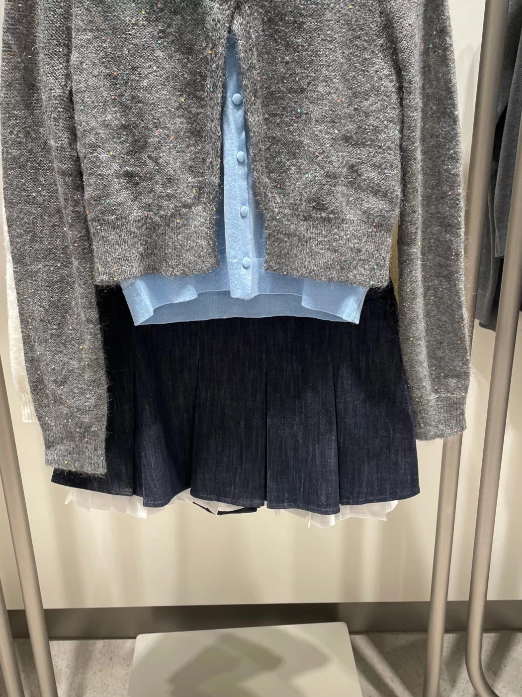 Faux-Layered Knit Cardigan