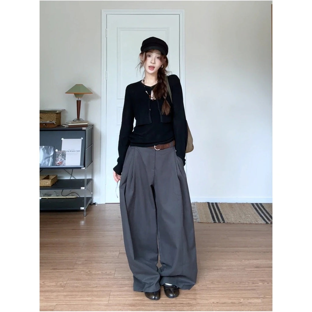 Women's Waffle-Knit Cardigan & Camisole Set, Fall Two-Piece Outfit