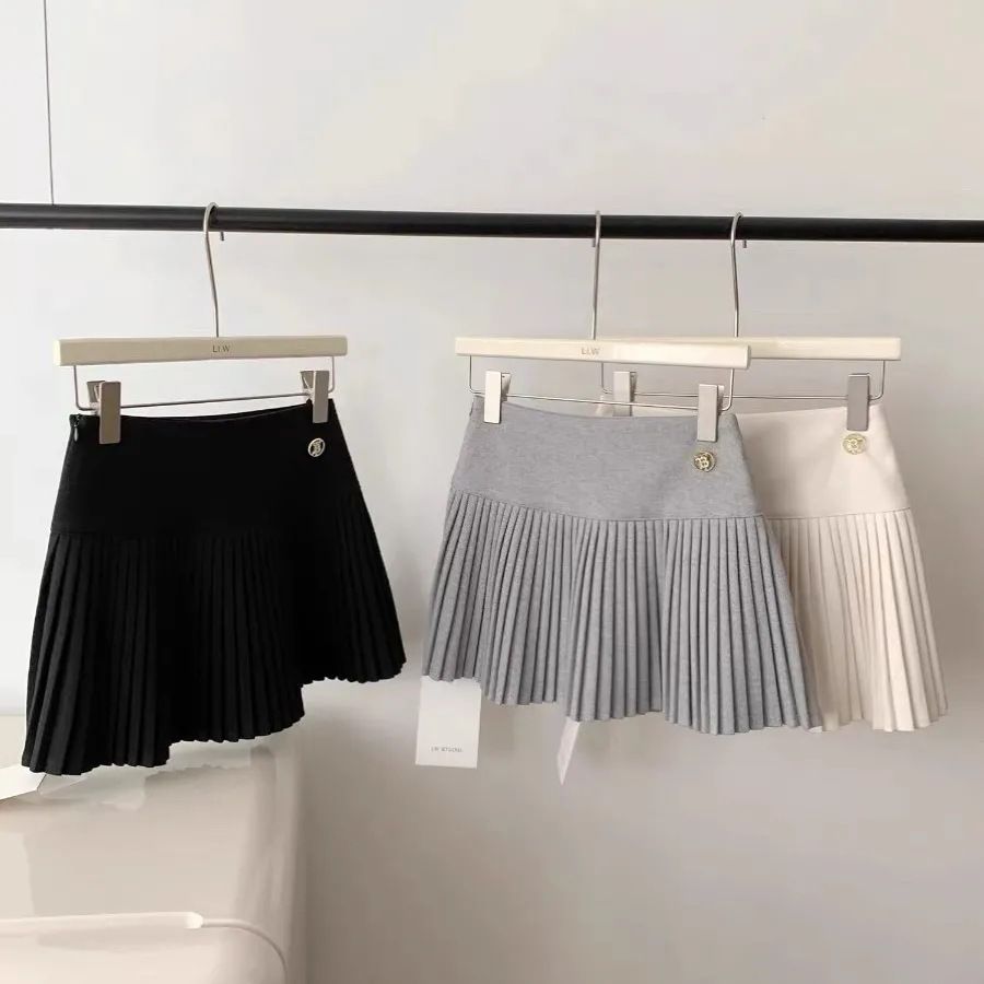 ウールブレンド ファッションプリーツスカート