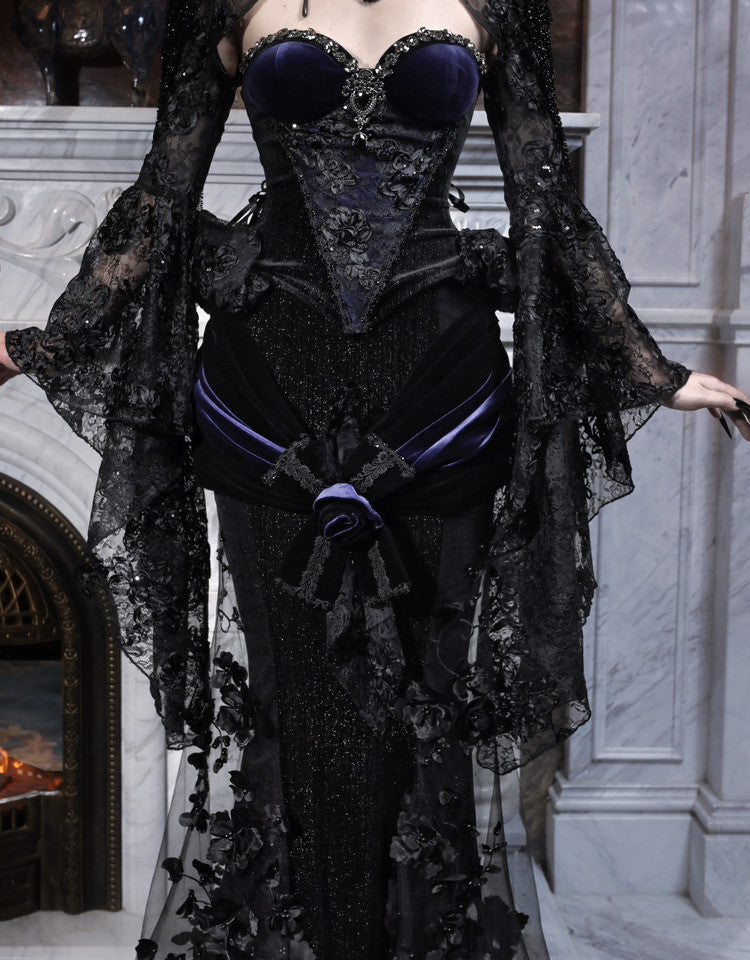 Women's Glamorous Ornate Three-Piece Evening Dress Set