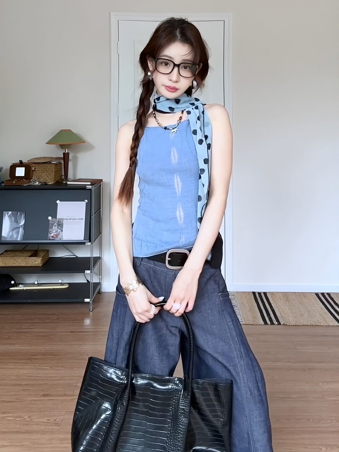 Sleeveless Top With High-waisted Wide-leg Pants Set