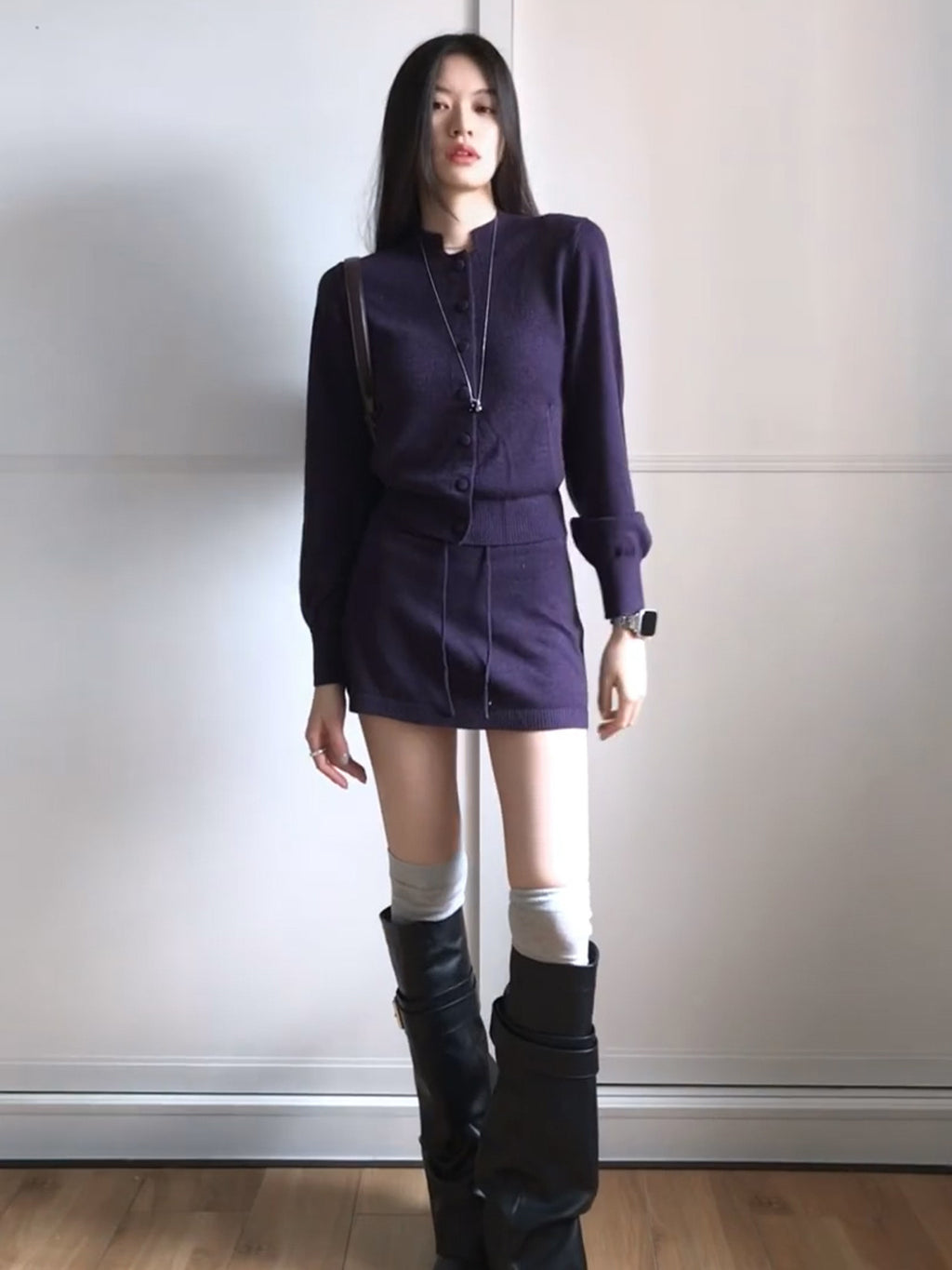 Purple Knit Co-ord Set