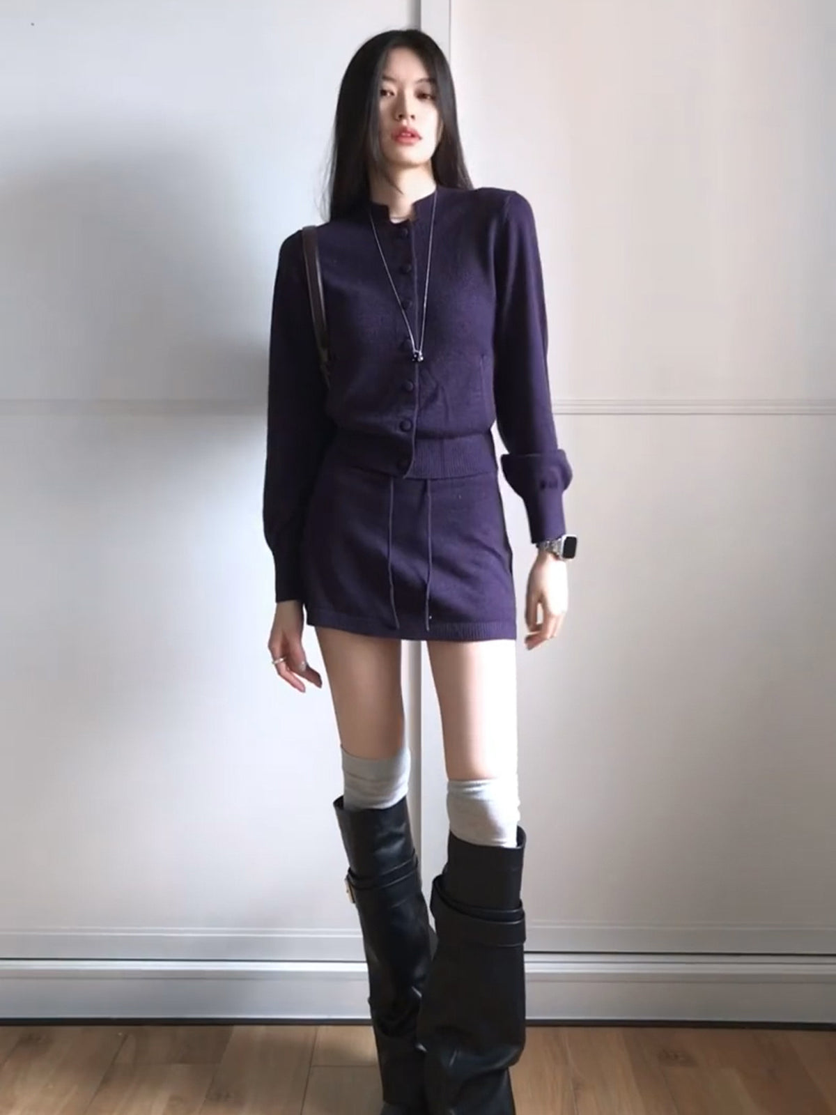 Purple Knit Co-ord Set