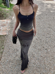 Spaghetti Strap Top + Mermaid Maxi Skirt