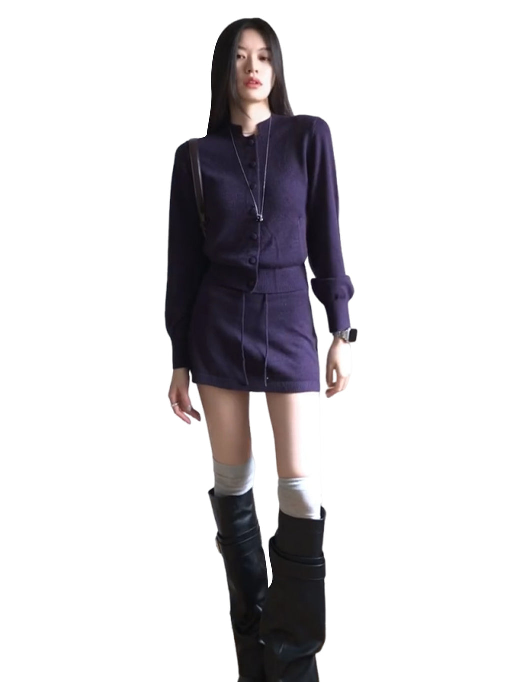 Purple Knit Co-ord Set