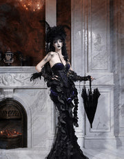 Women's Glamorous Ornate Three-Piece Evening Dress Set