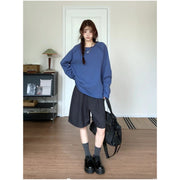 Cotton Crewneck Long Sleeve Sweatshirt