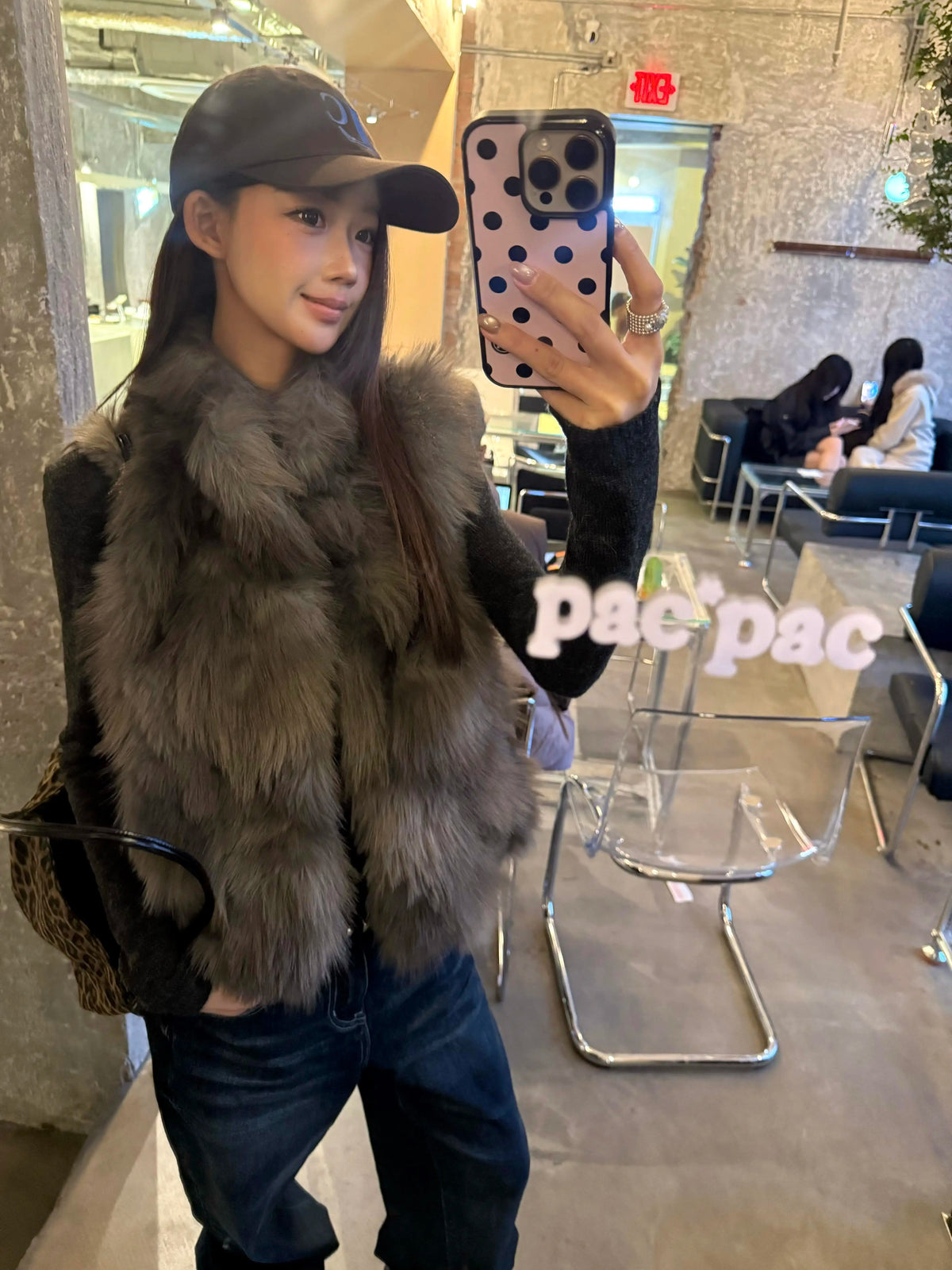 Fall/Winter Stand-Collar Sleeveless Faux Fur Vest