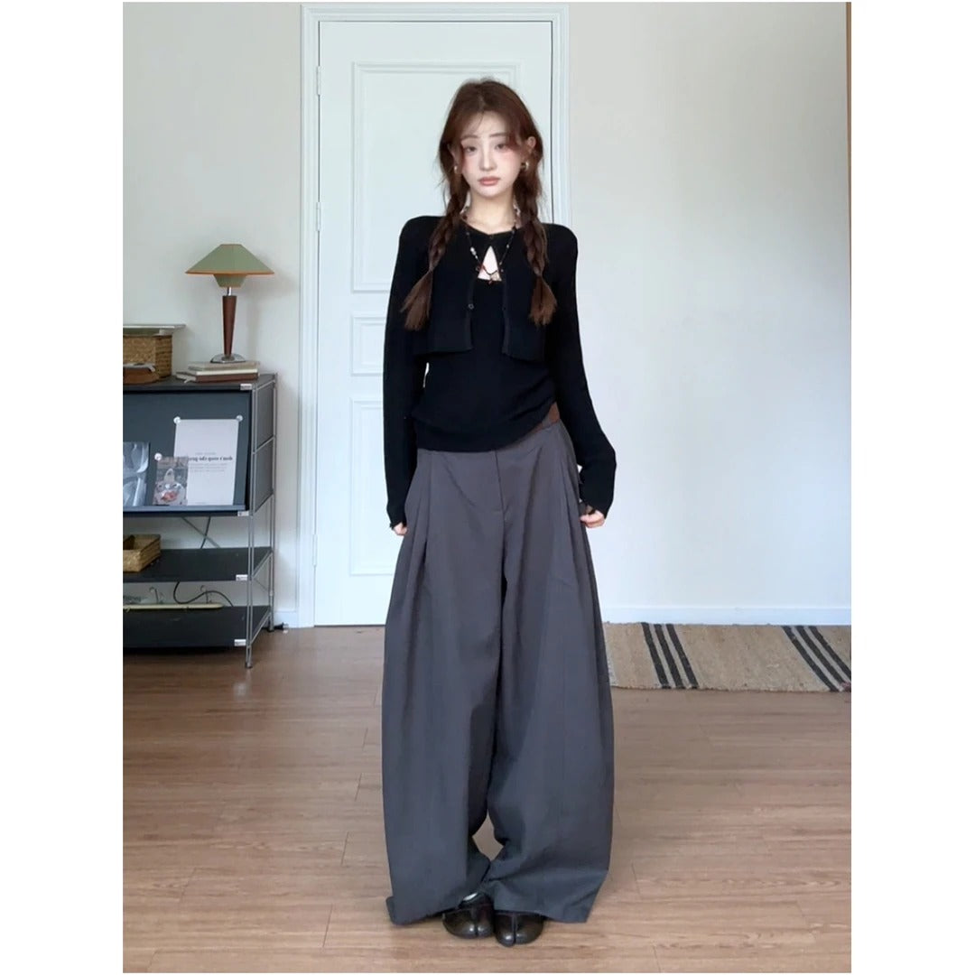 Women's Waffle-Knit Cardigan & Camisole Set, Fall Two-Piece Outfit