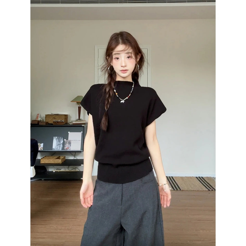 Oversized Long Sleeve Top & Knit Layer 2-Piece Set