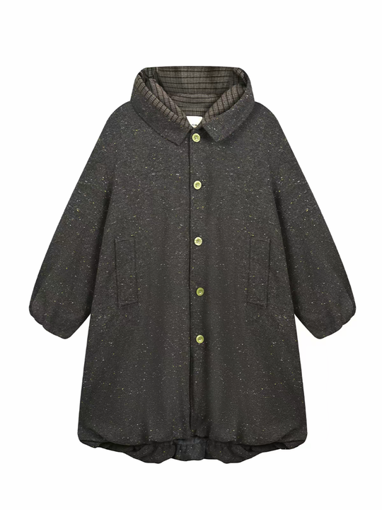 Mid-Length Relaxed-Fit Hooded Coat