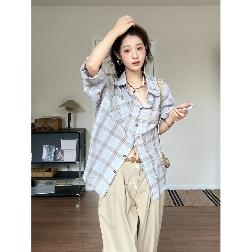 Women's Plaid Long Sleeve Shirt