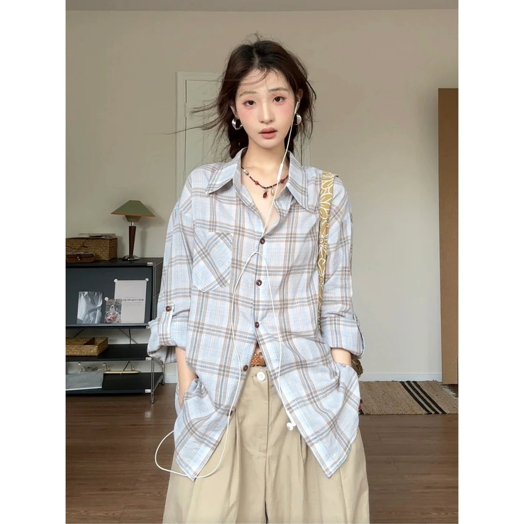 Women's Plaid Long Sleeve Shirt