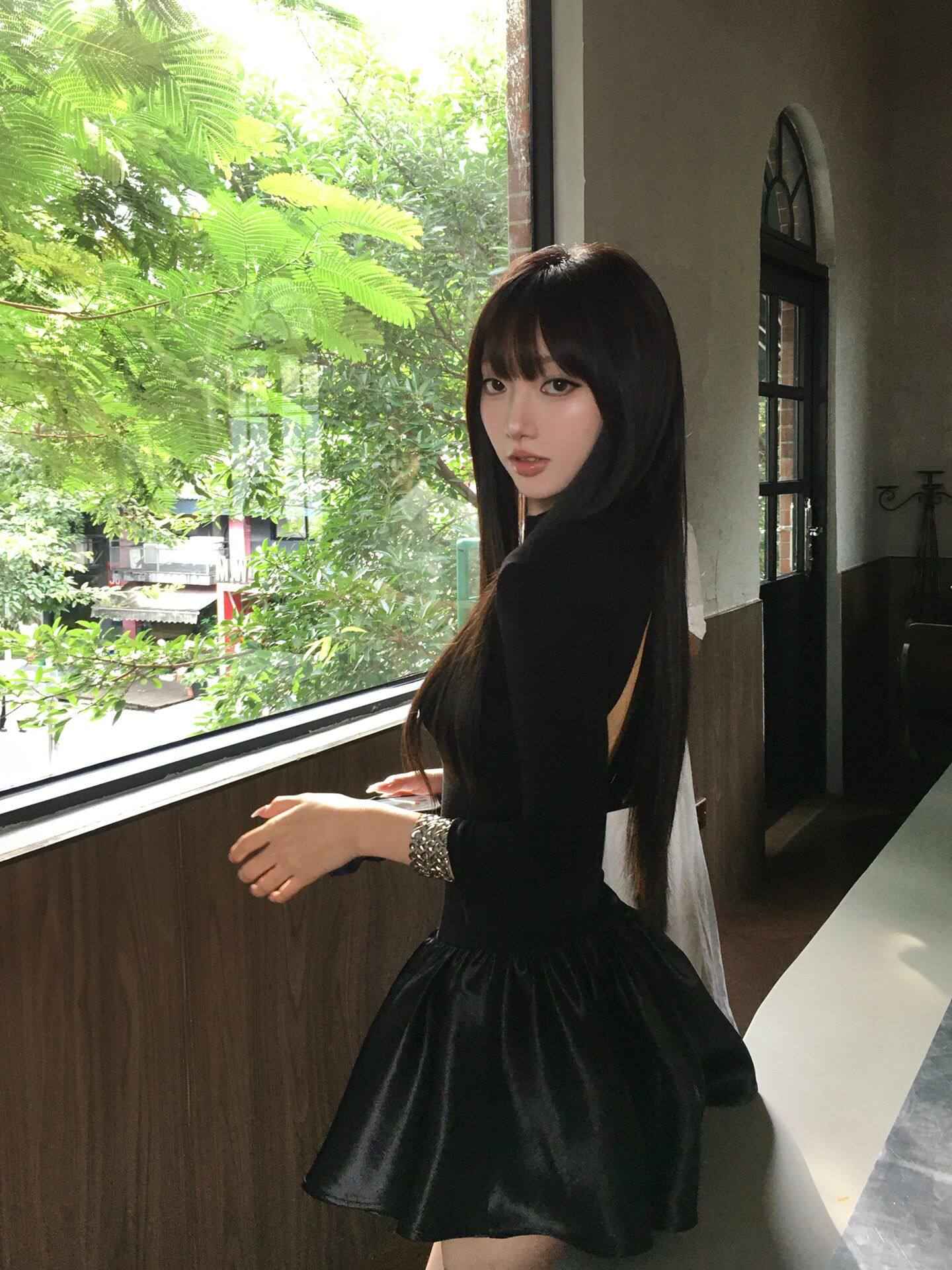 Black Backless Cutout Dress
