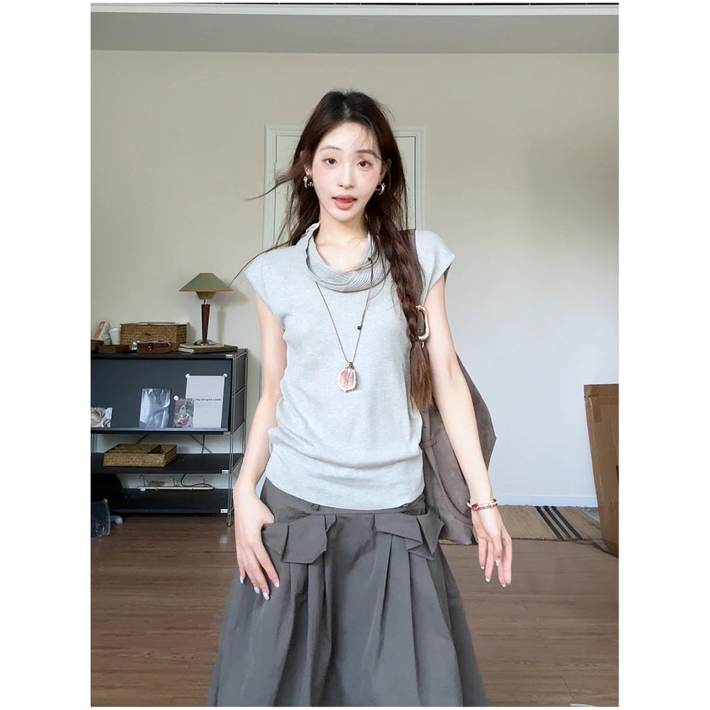 Knit Drape Neck Top