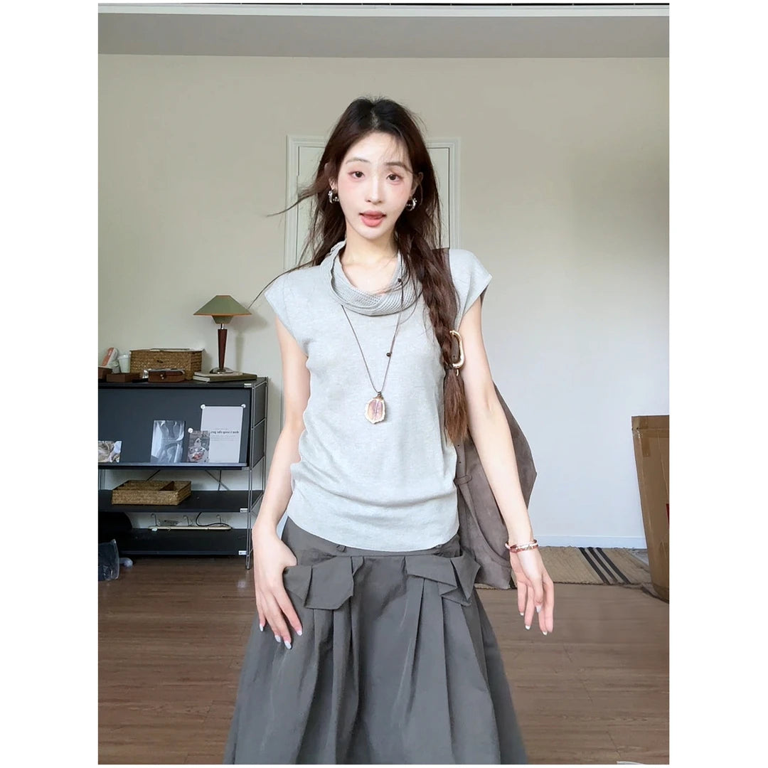 Knit Drape Neck Top