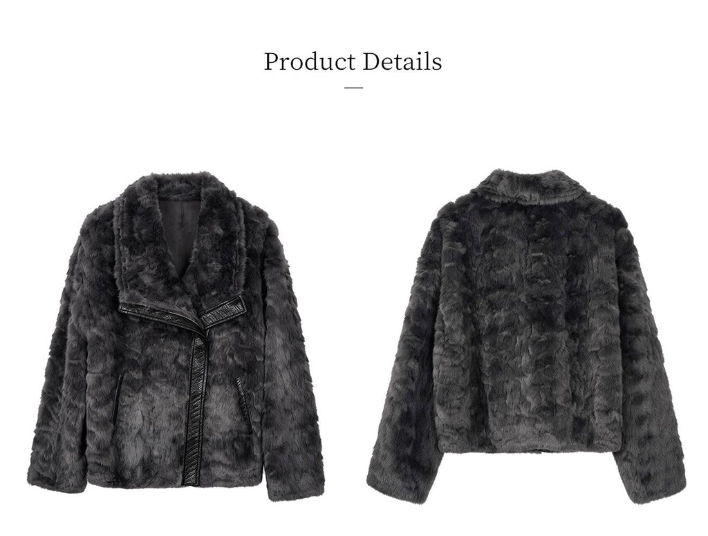 Women's Warm Cropped Faux Mink Fur Jacket
