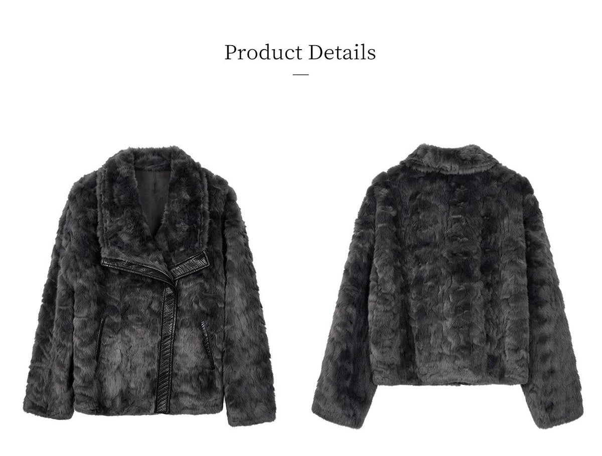 Women's Warm Cropped Faux Mink Fur Jacket