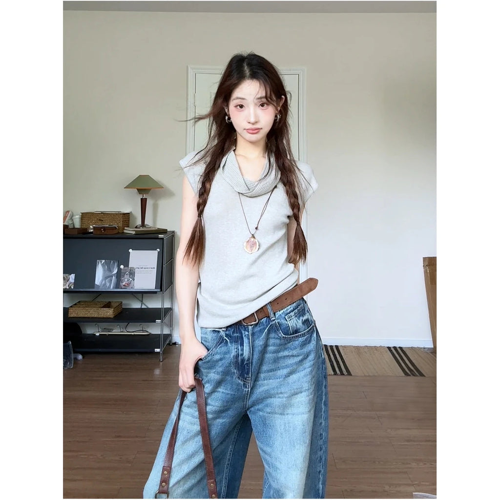 Knit Drape Neck Top