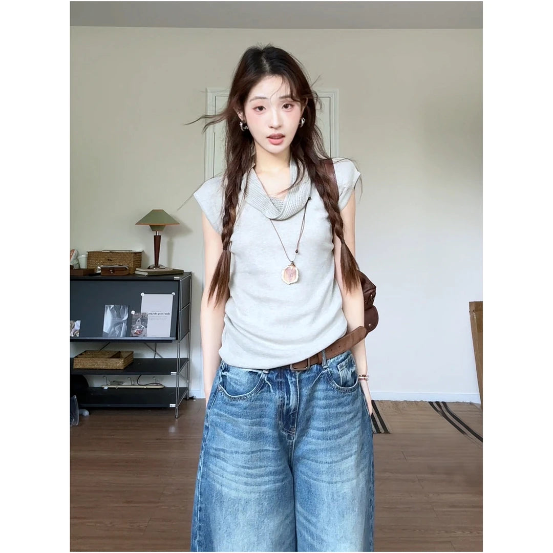 Knit Drape Neck Top