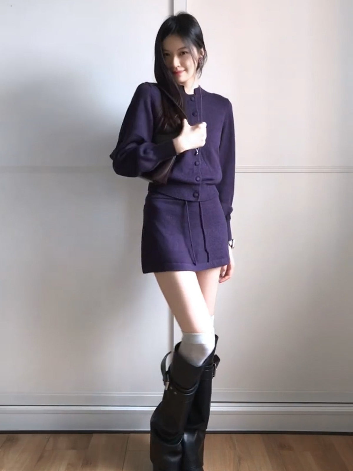 Purple Knit Co-ord Set
