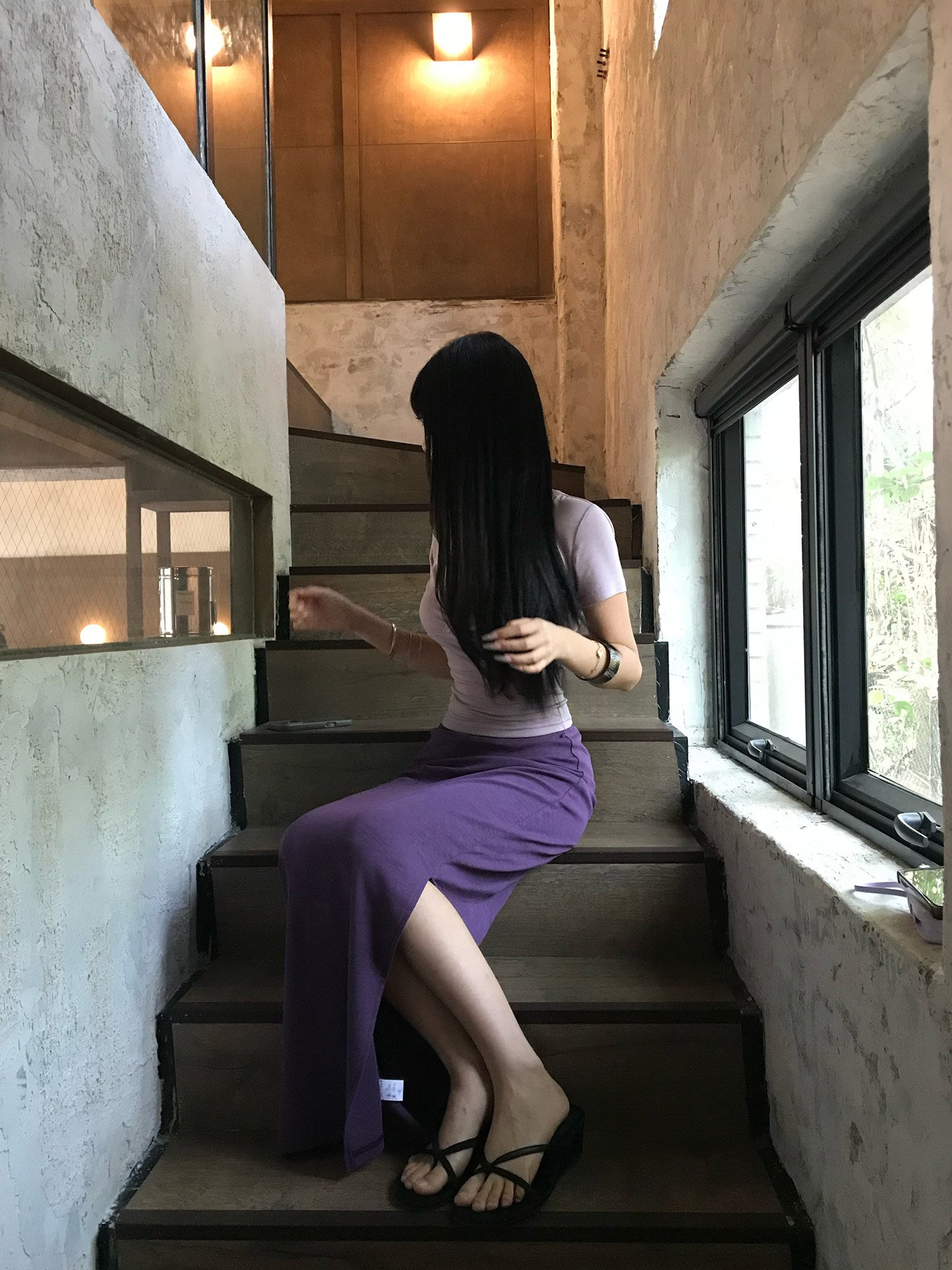 Purple Bodycon Maxi Dress