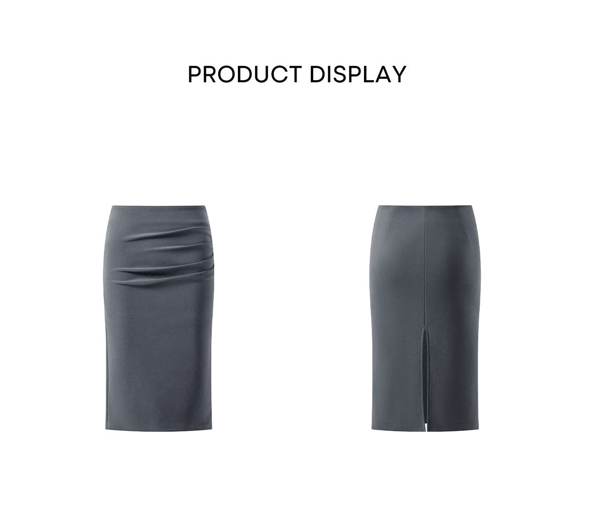 Premium Grey Mid-Sleeve Cropped Shirt + Lace Camisole + Shirt Midi Skirt