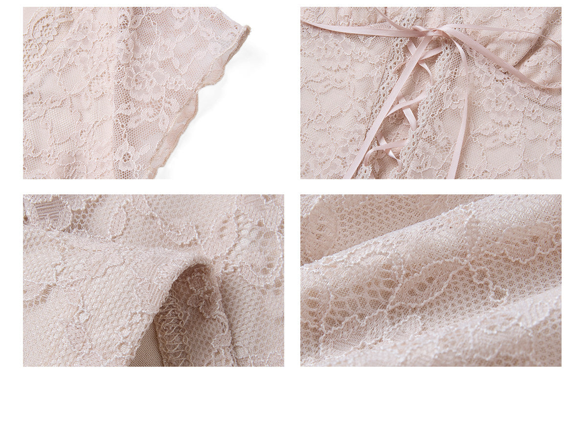 Lace Tie Top / Irregular Hem Skirt Elegant Set