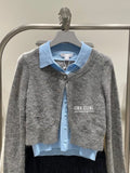 Faux-Layered Knit Cardigan