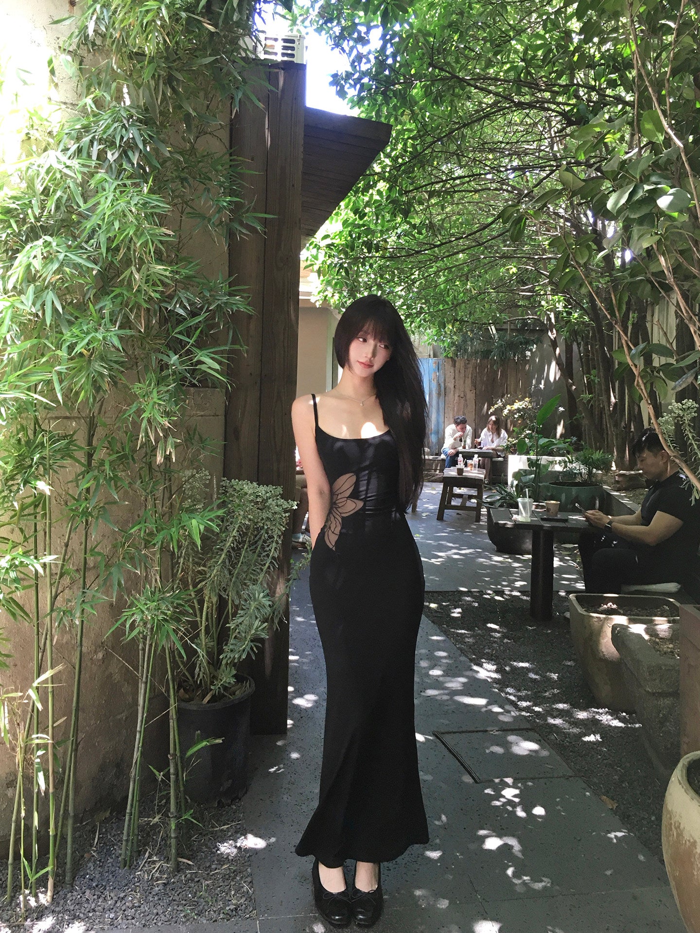 Cut-out Waist Maxi Dress