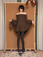 Women's Turtleneck Cable-Knit Cape Sweater with Batwing Sleeves