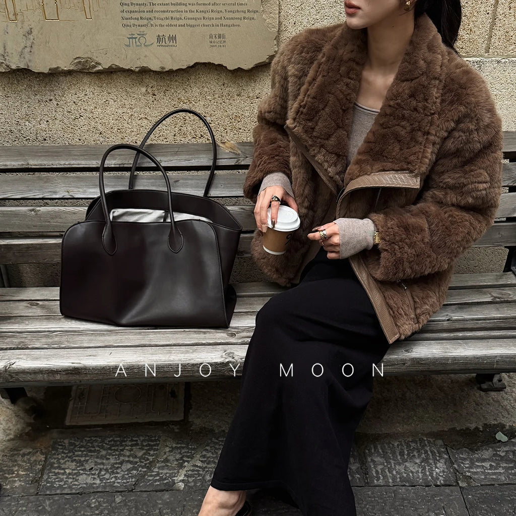 Women's Warm Cropped Faux Mink Fur Jacket