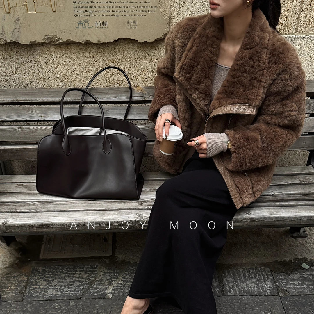 Women's Warm Cropped Faux Mink Fur Jacket