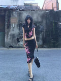 Slim Fit Qipao Top & Skirt 2-Piece Set