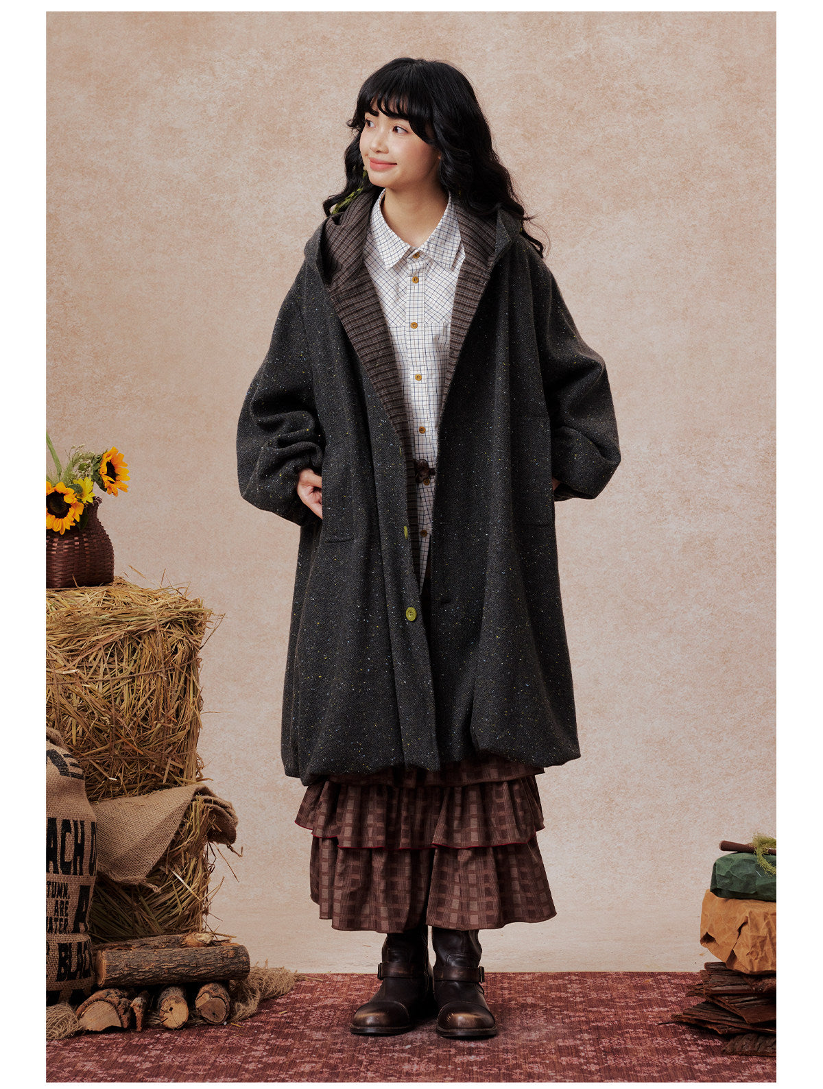Mid-Length Relaxed-Fit Hooded Coat