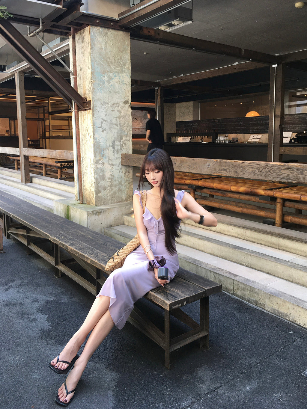 Purple camisole dress