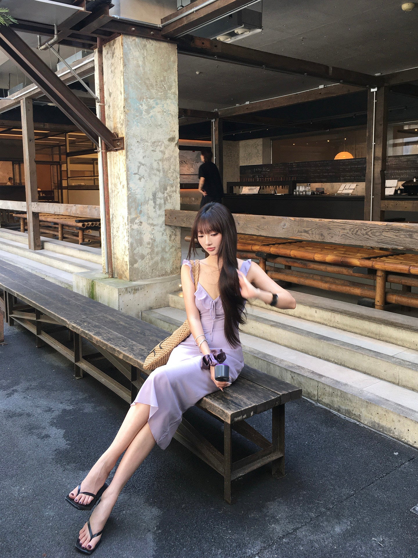 Purple camisole dress