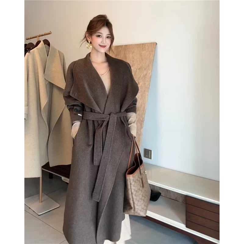 Women's Mid-Length Double-Faced Wool Coat