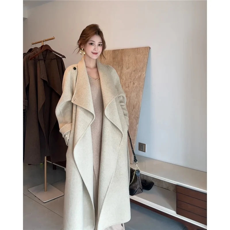 Women's Mid-Length Double-Faced Wool Coat