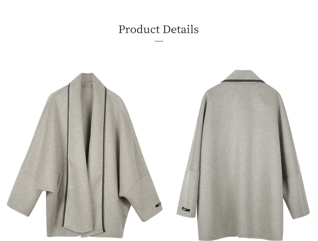 Women's Relaxed-Fit Wool Coat with a Short, Oversized Silhouette
