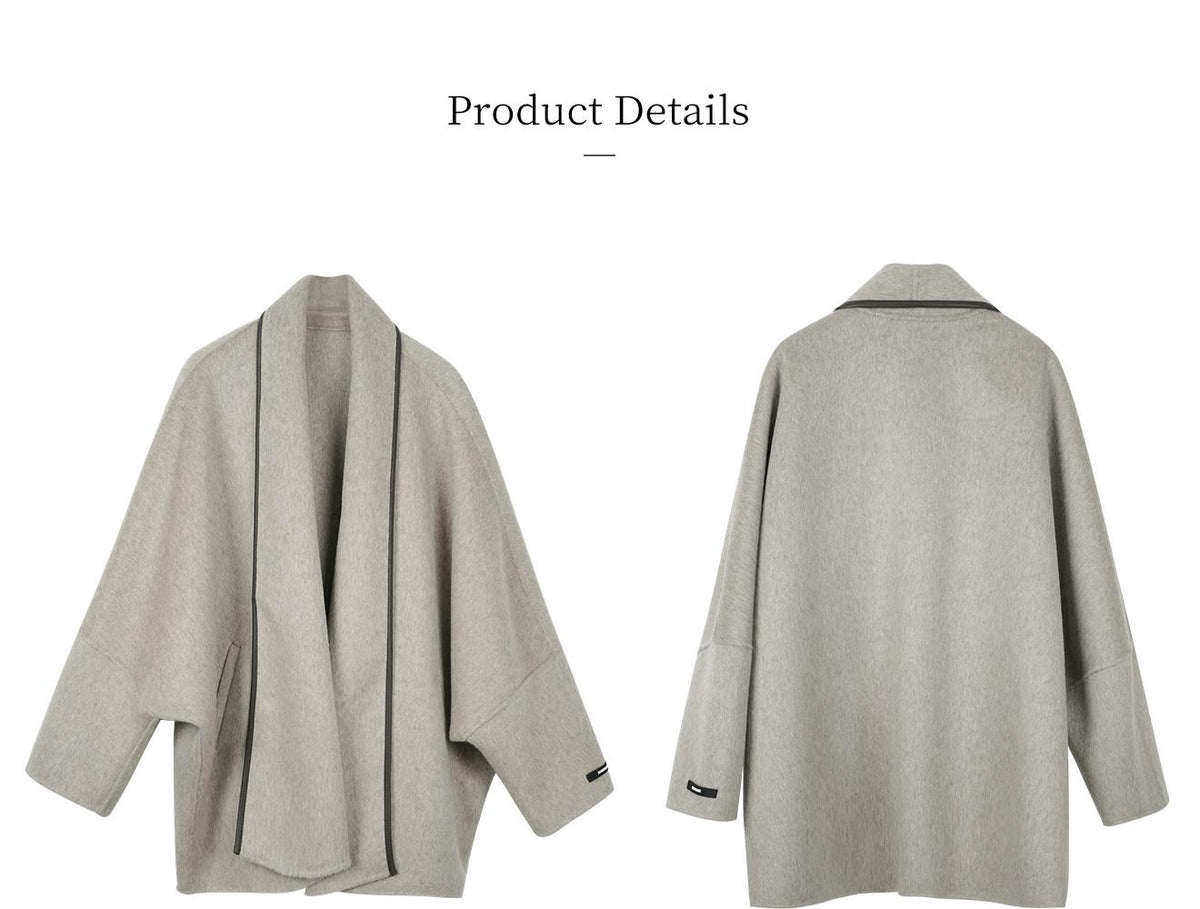 Women's Relaxed-Fit Wool Coat with a Short, Oversized Silhouette