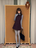 Women's Turtleneck Long Sleeve Top & Vest Dress Two-Piece Set