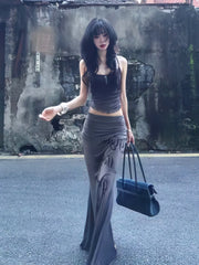 Spaghetti Strap Top + Mermaid Maxi Skirt