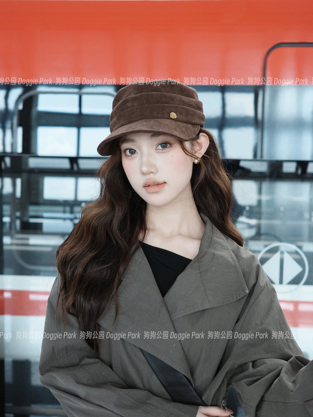 골드 라벨 소프트 스웨이드 플랫 탑 캡