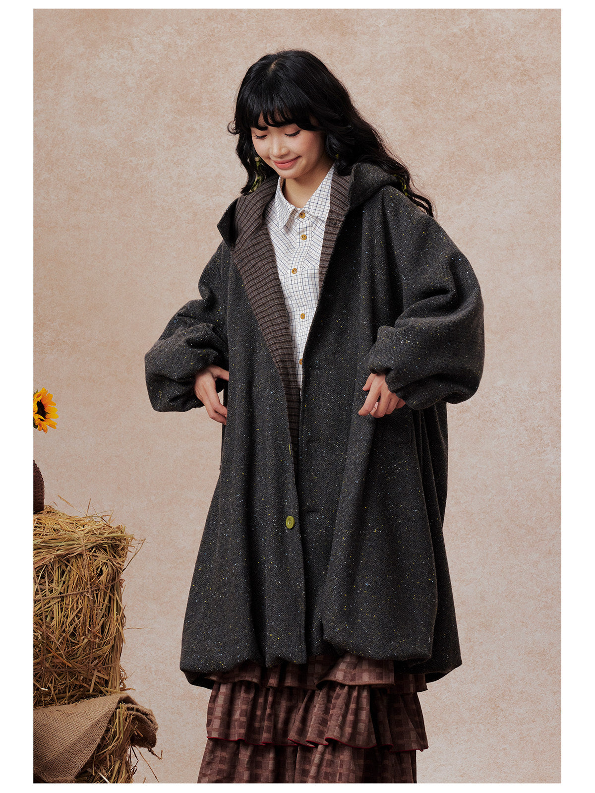 Mid-Length Relaxed-Fit Hooded Coat