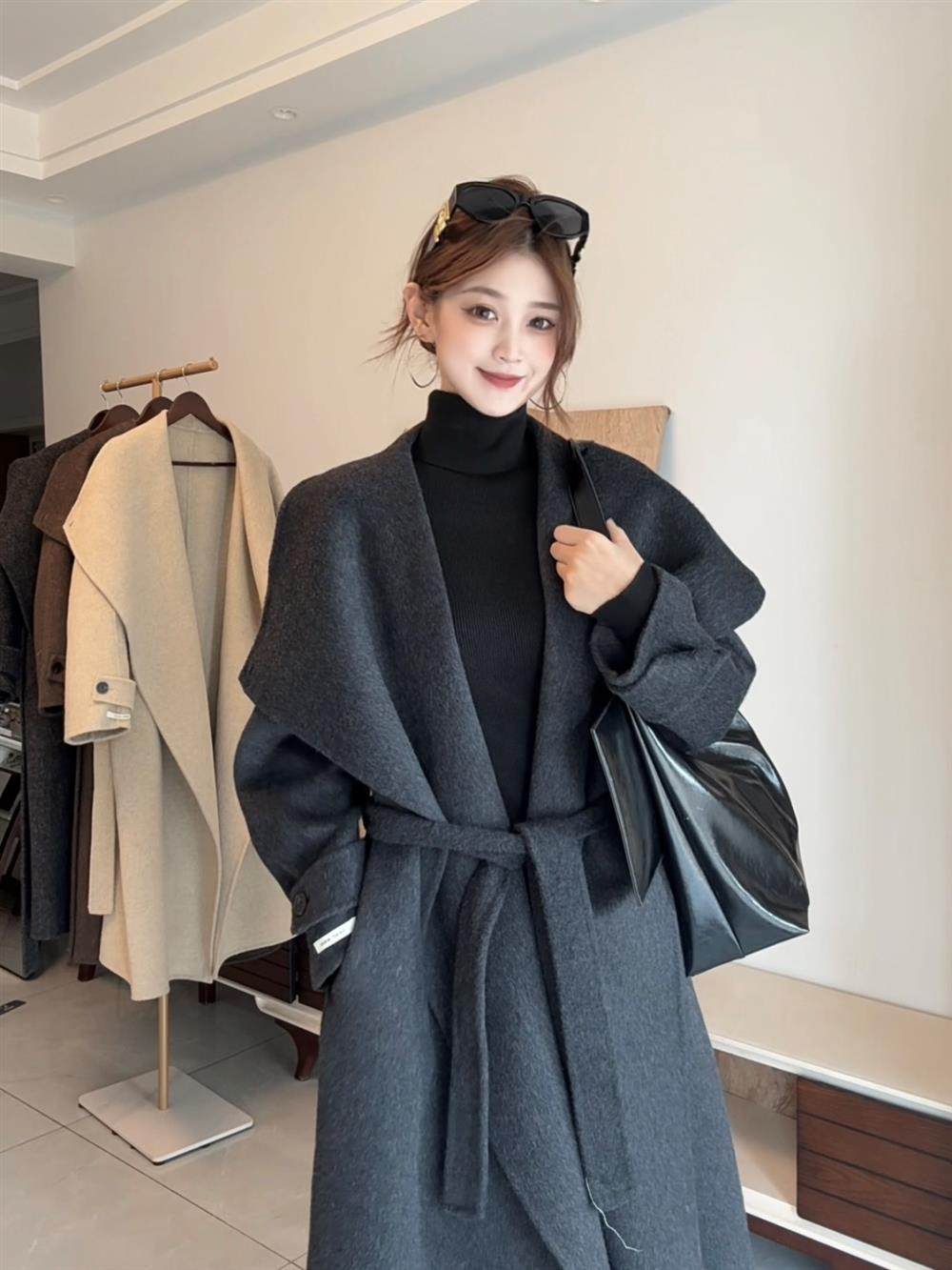 Women's Mid-Length Double-Faced Wool Coat