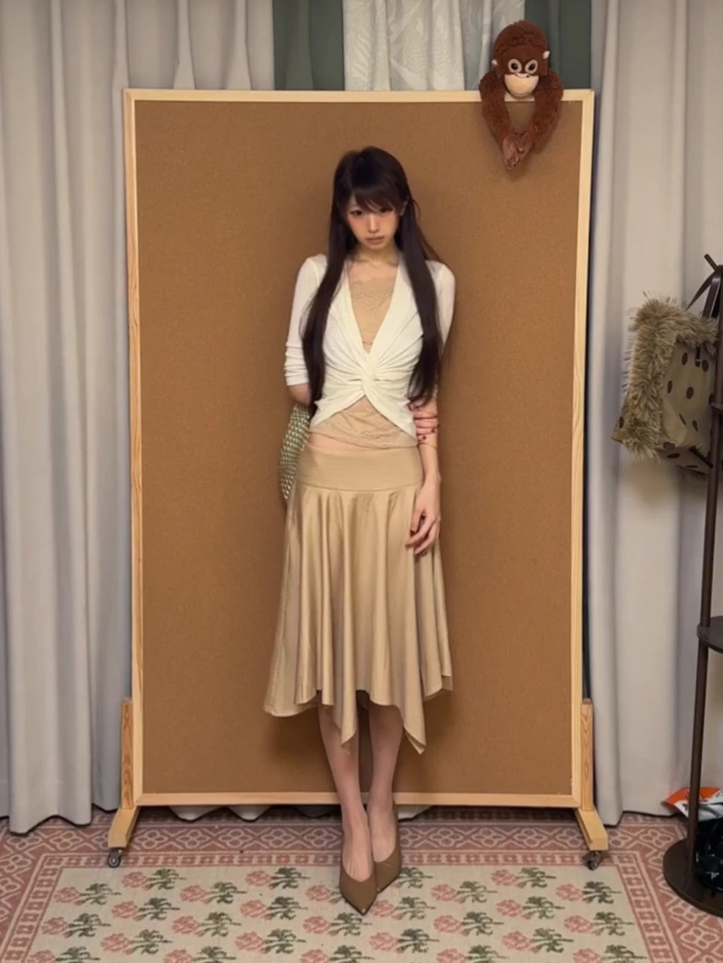 Long Sleeve Top & Asymmetric A-Line Skirt Set