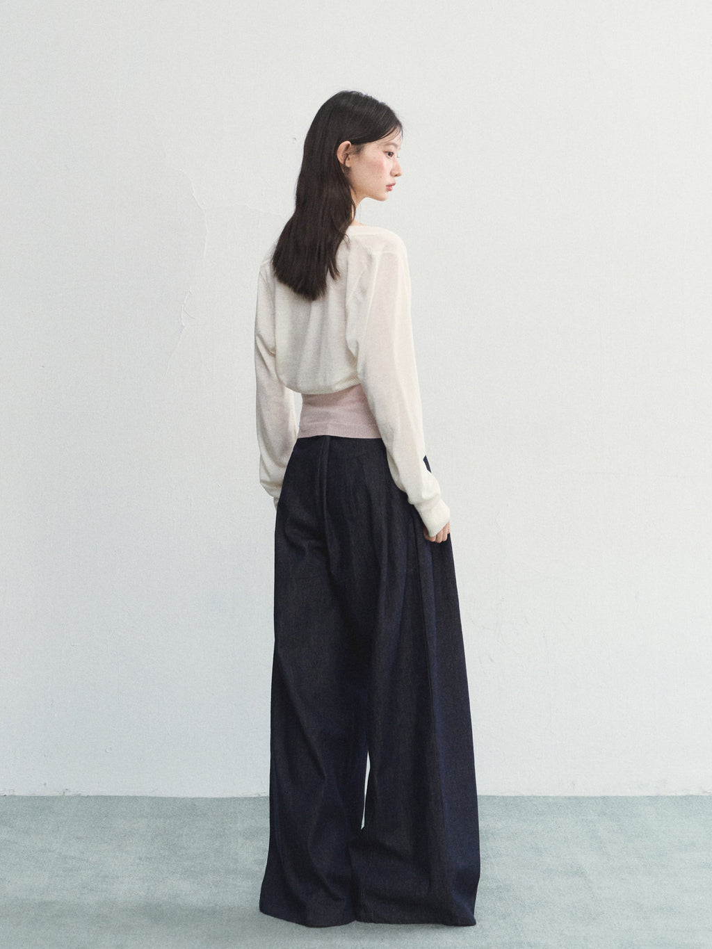 Women's Tube Top Cardigan Trousers 3-Piece Set